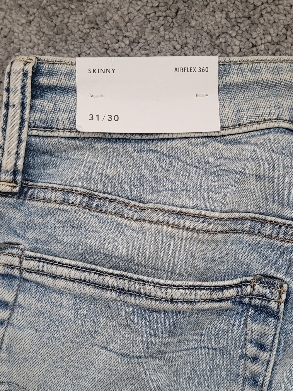 Light Wash Distressed Mens Jeans - Classic Ripped Skinny - Picture 3 of 5